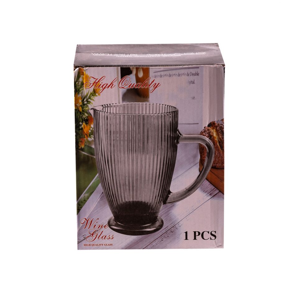 Глечик для напоїв ребристий 1,2 л з товстого скла Tea Color
