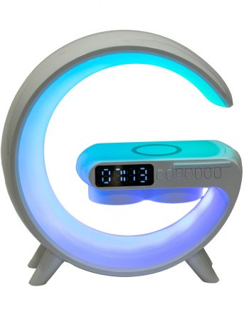Портативна колонка із зарядкою для телефона та RGB-підсвіткою 15 Вт, біла