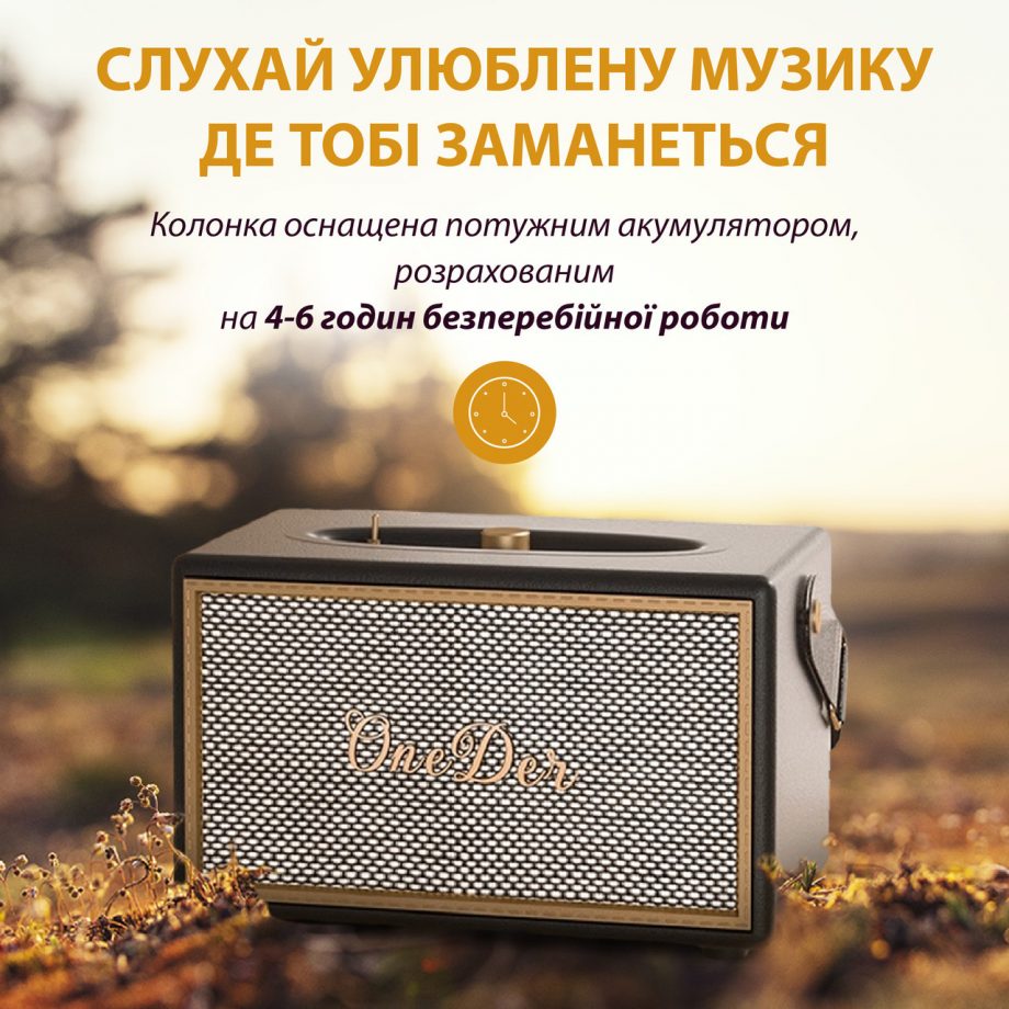 Портативна міні-колонка OneDer D6 коричнева