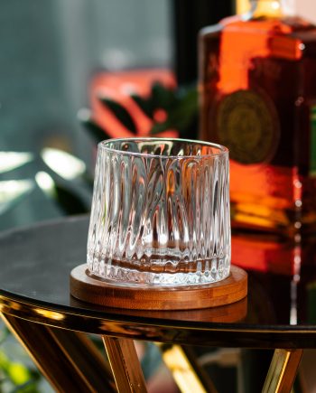 Склянка для віскі Dorf 300 мл Jiga Rotating Rocks glass з дерев&apos;яною підставкою