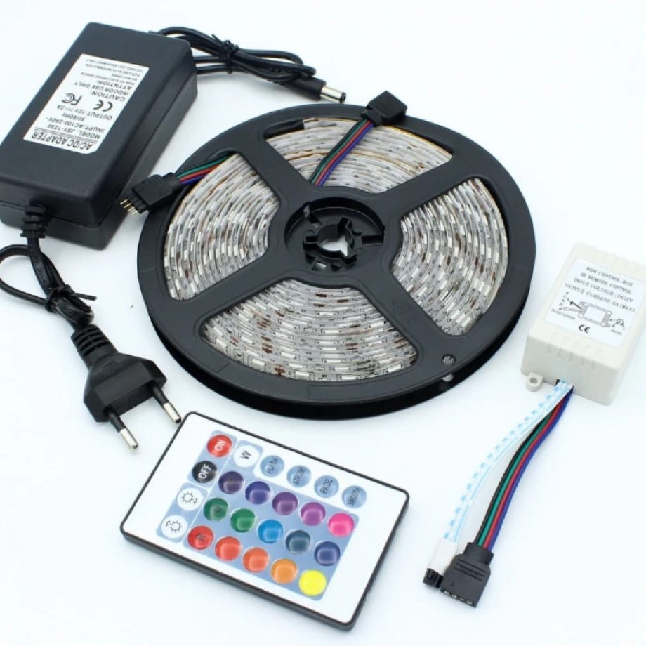 Стрічка світлодіодна з пультом GarlandoPro RGB 5050 водостійка 300 LED 5m led лента