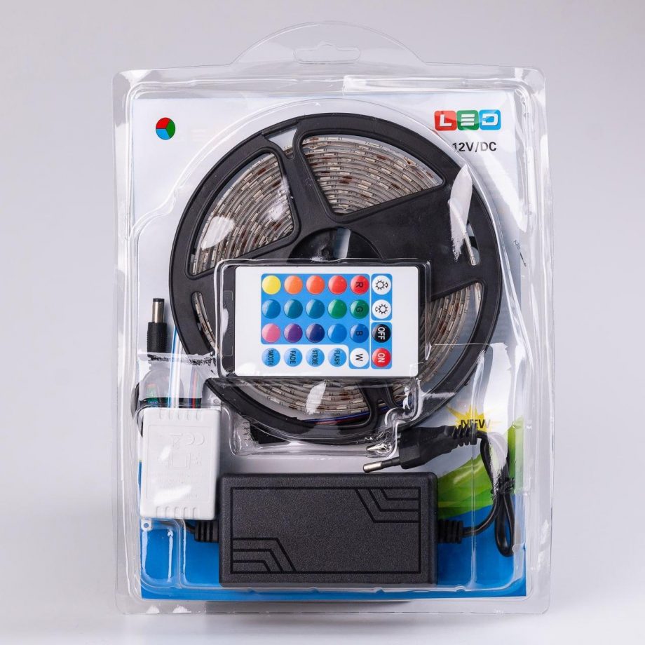 Стрічка світлодіодна з пультом GarlandoPro RGB 5050 водостійка 300 LED 5m led лента