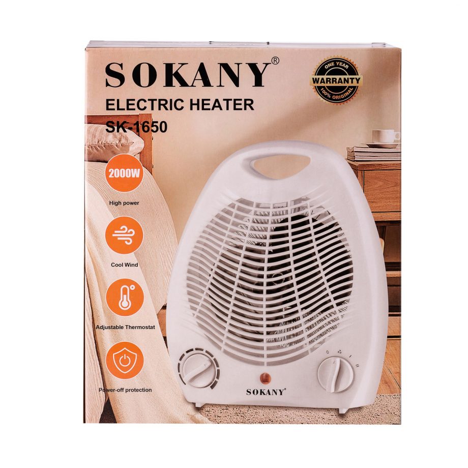 Тепловентилятор Sokany SK1650 2000W электрический белый