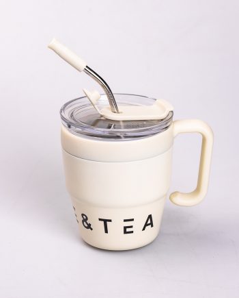 Термочашка Coffee & Tea з трубочкою бежева