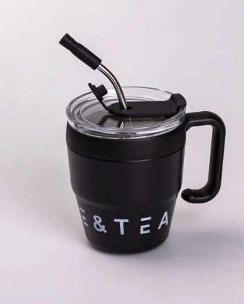 Термочашка Coffee & Tea з трубочкою чорна