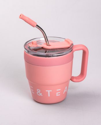 Термочашка Coffee & Tea з трубочкою рожева