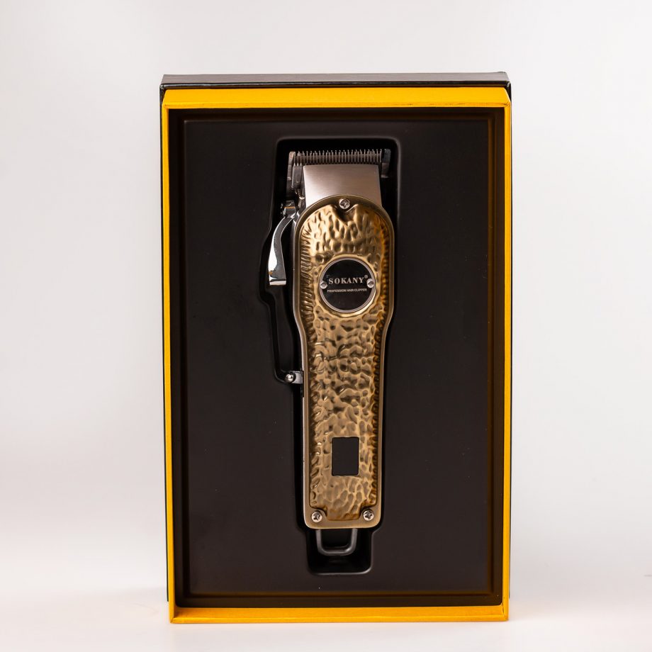 Машинка для стрижки Sokany SK-LF-9976 акумуляторна з 4 насадками та USB золото