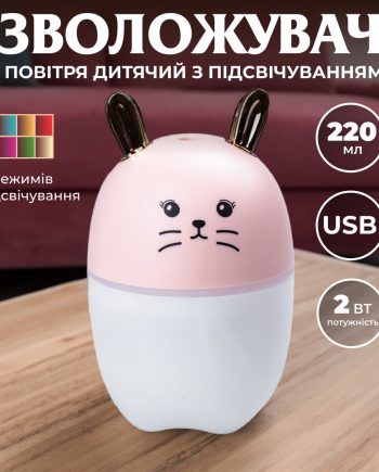 Зволожувач повітря MengChong H2O Humidifier міні зволожувач повітря Рожевий