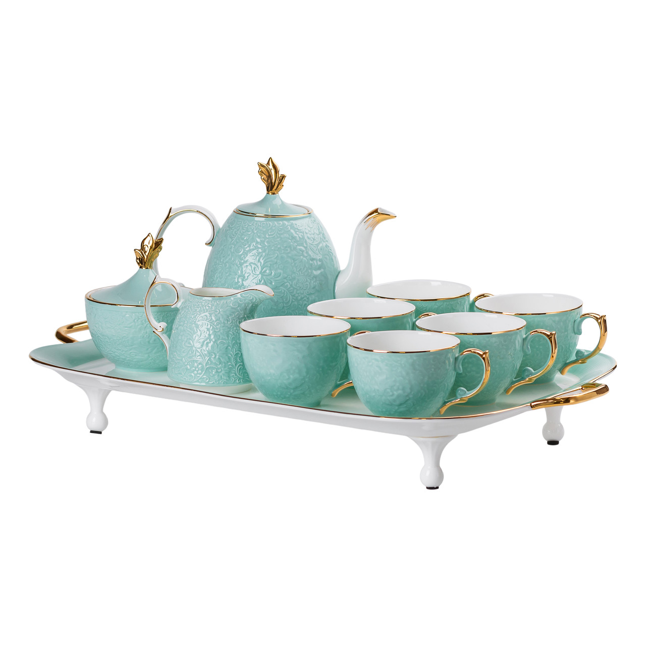 Чайний сервіз на 6 персон, бірюзовий