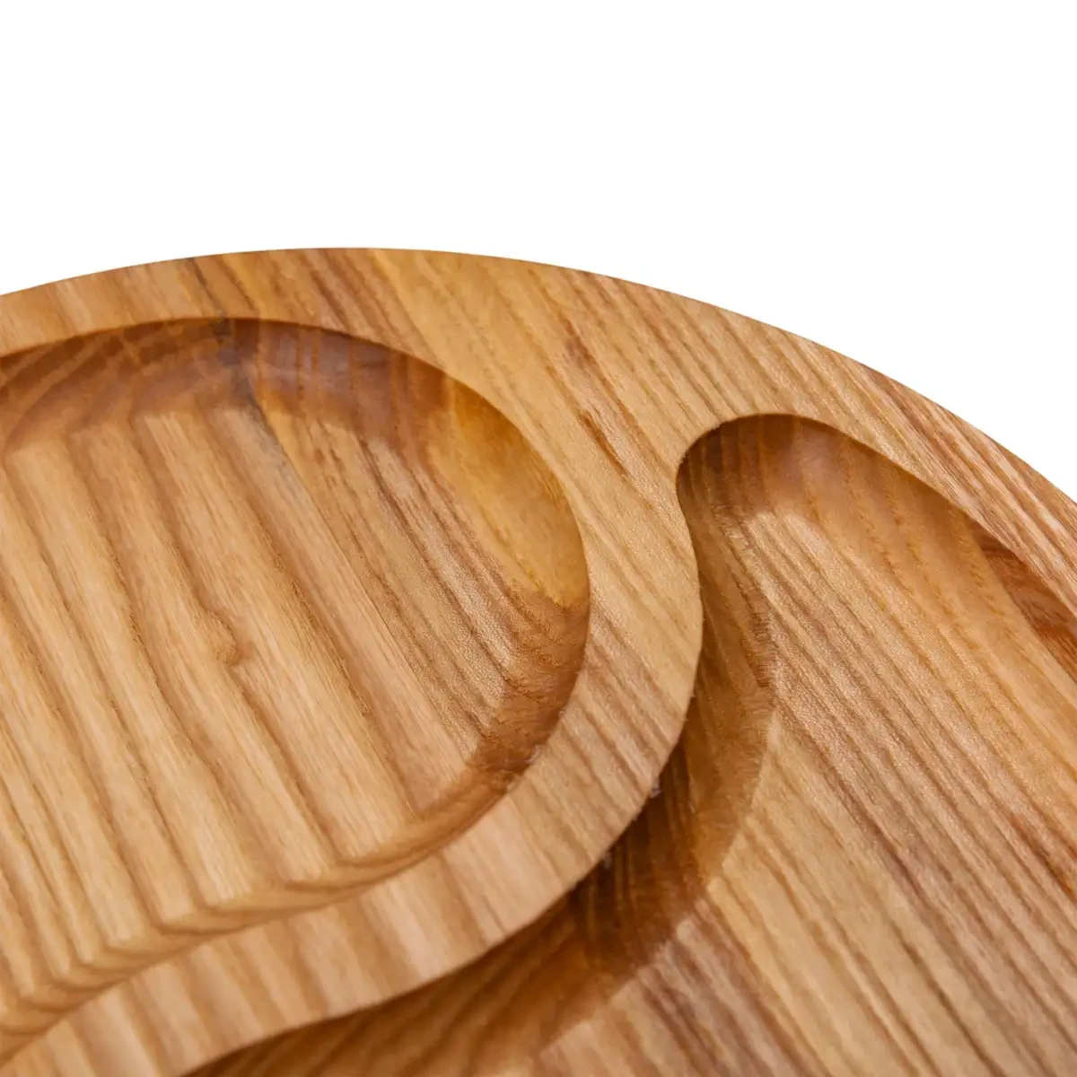 Менажниця дерев'яна 25 см кругла на 2 секції