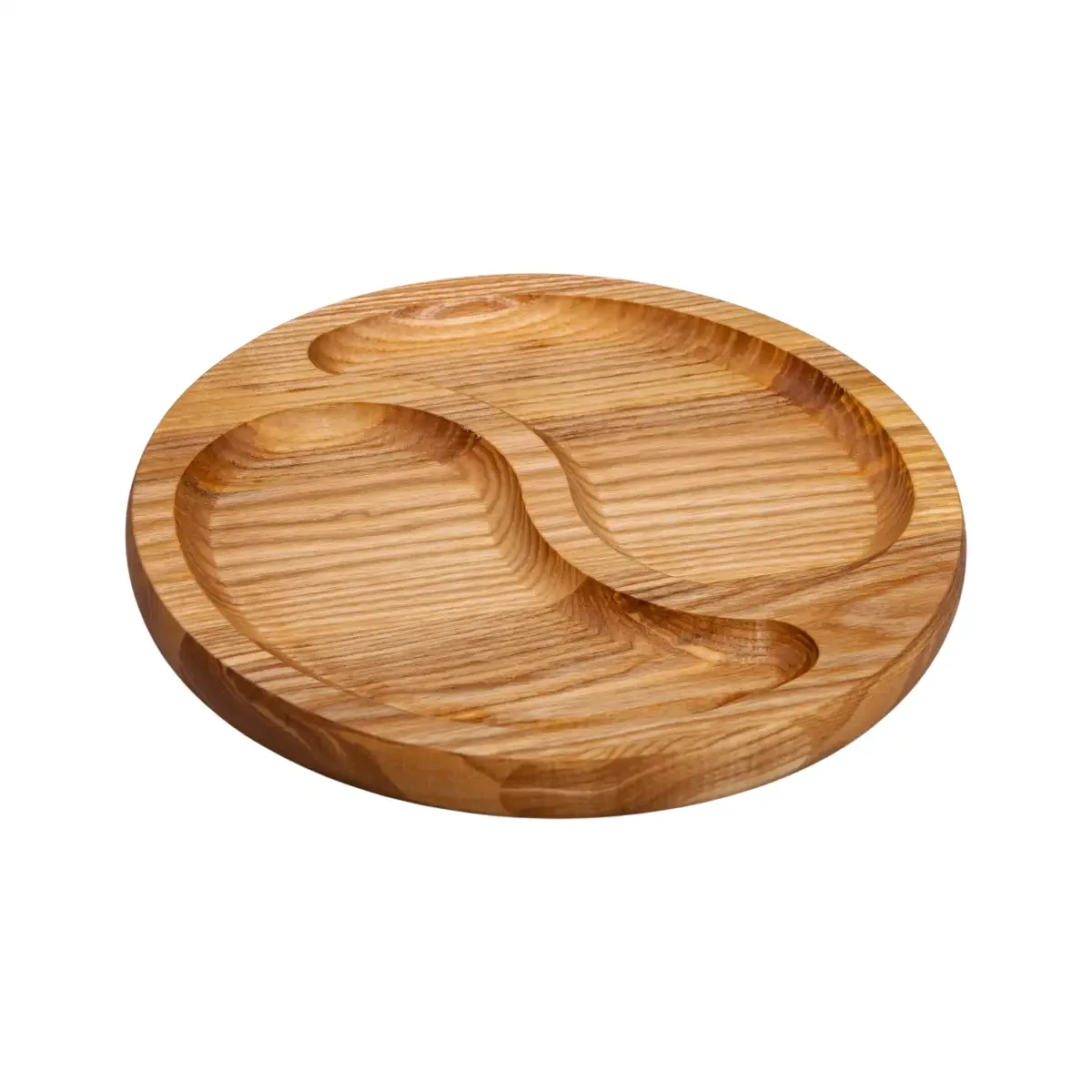 Менажниця дерев'яна 25 см кругла на 2 секції