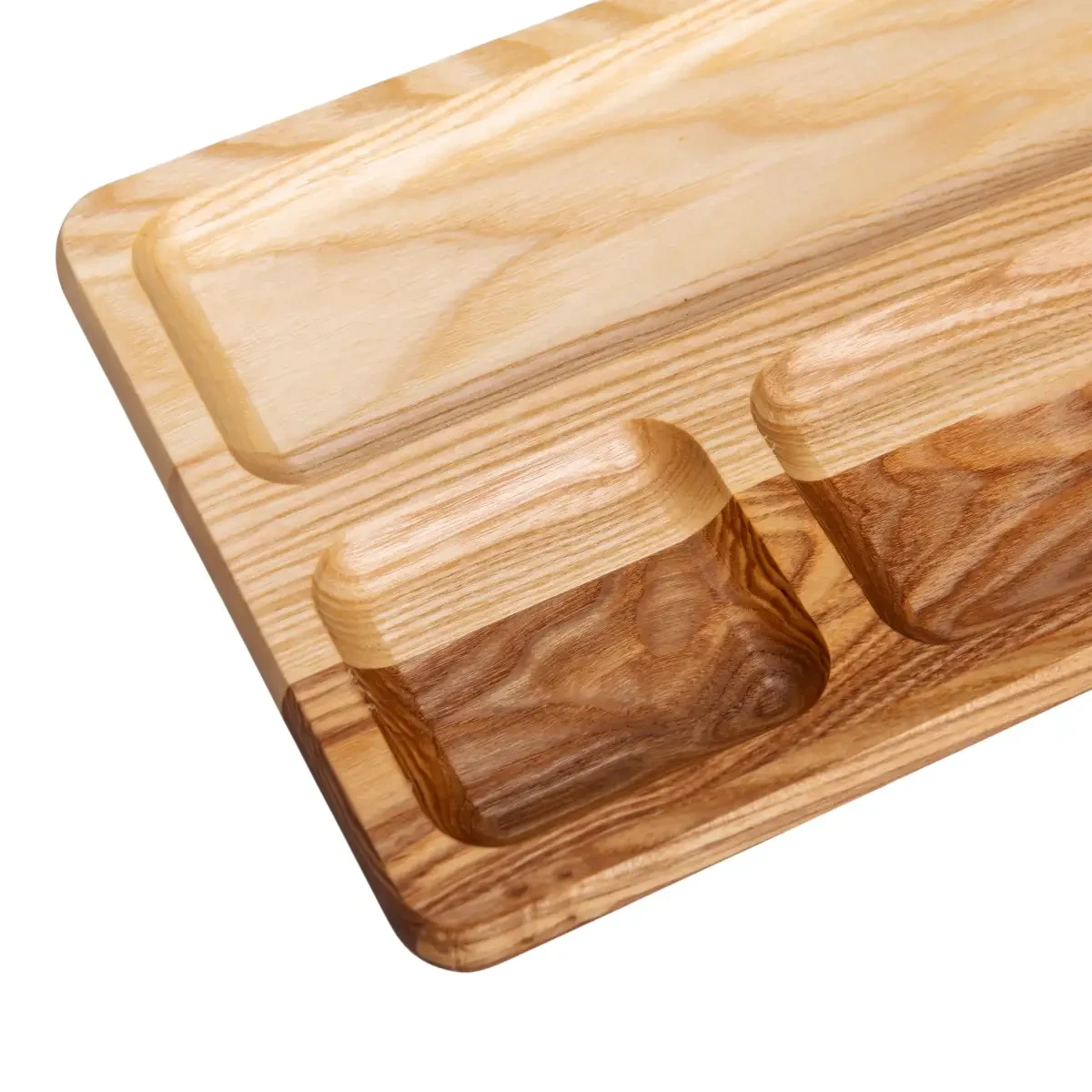 Дошка для подачі дерев'яна 30×20 см прямокутна на 3 секції