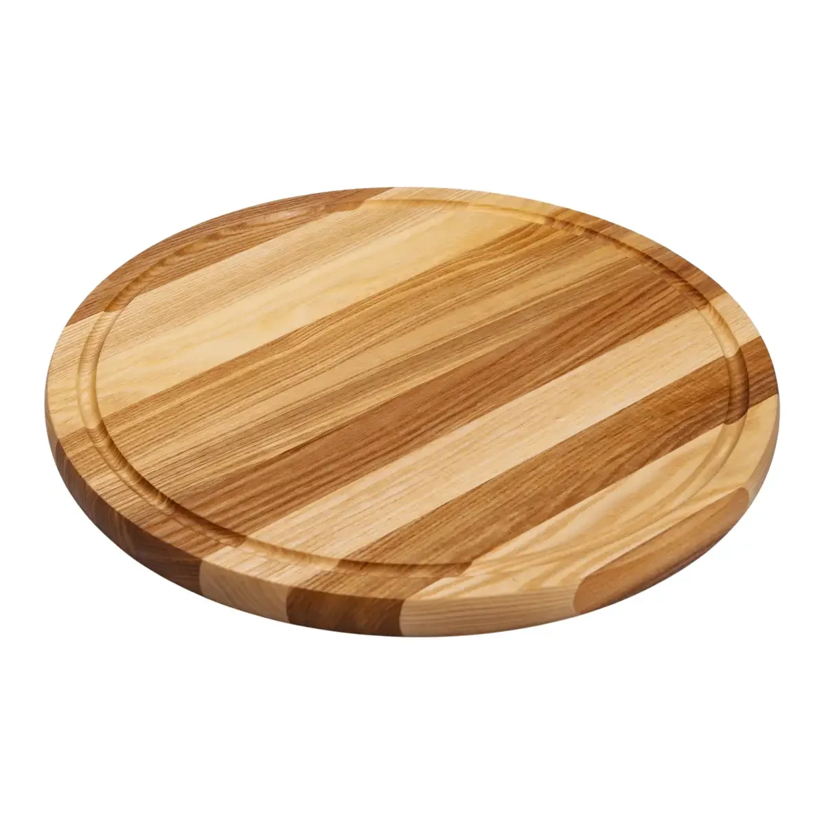 Обробна дерев'яна дошка кругла 35 см для подачі нарізки ясен