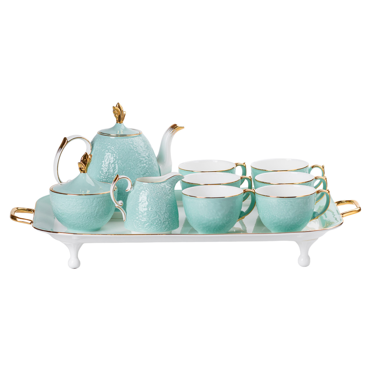 Чайний сервіз на 6 персон, бірюзовий