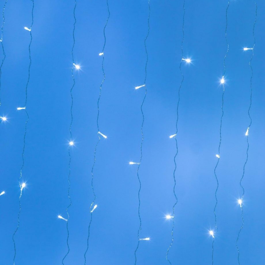 Гірлянда штора 2х2 м 240 LED світлодіодна мідний провід 8 ниток Білий