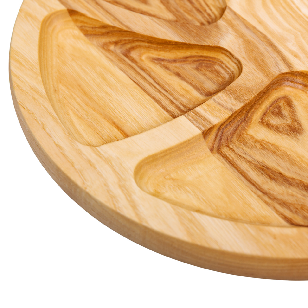 Менажниця дерев'яна 30 см кругла на 6 секцій, ясен