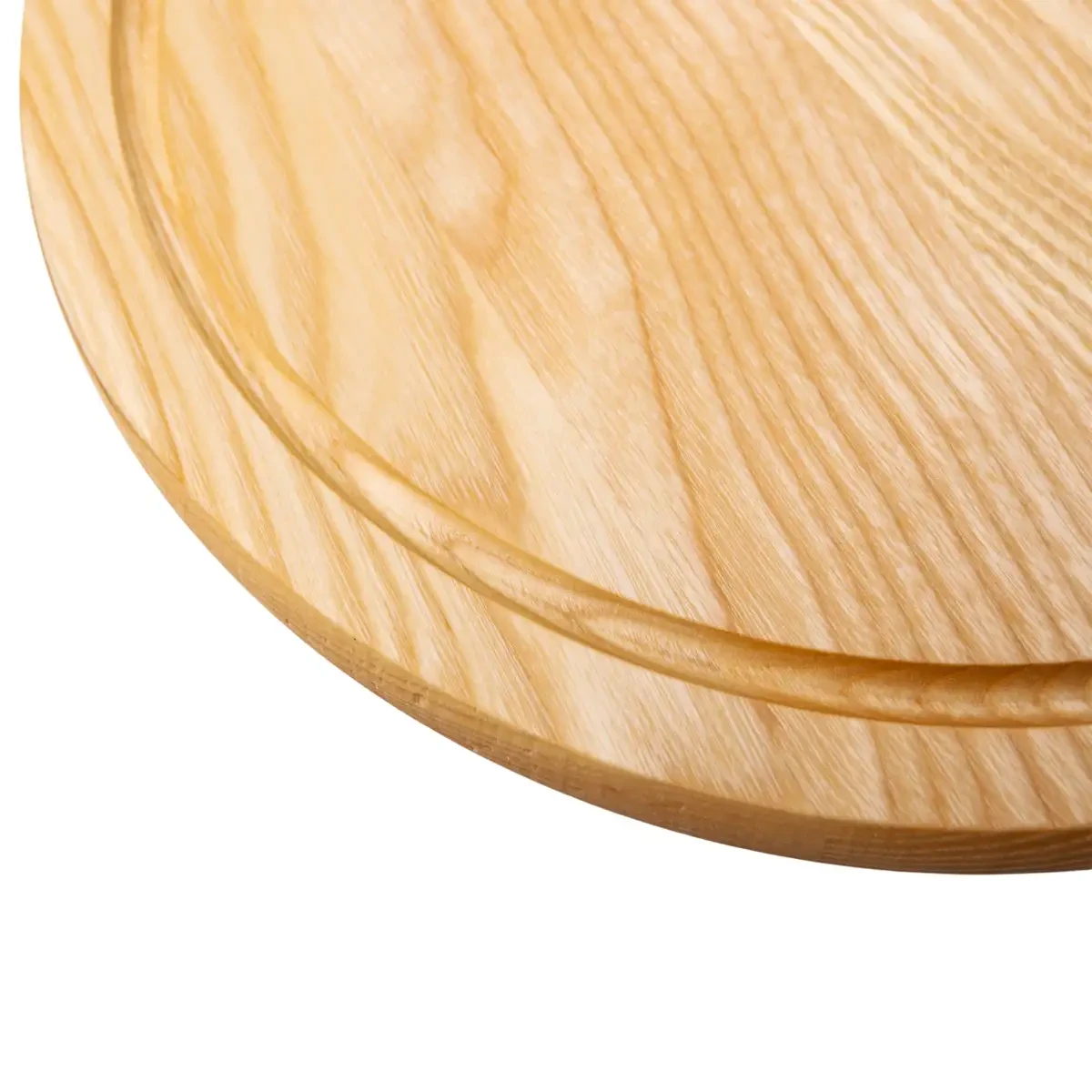 Обробна дерев'яна дошка кругла 30 см для подачі нарізки ясен