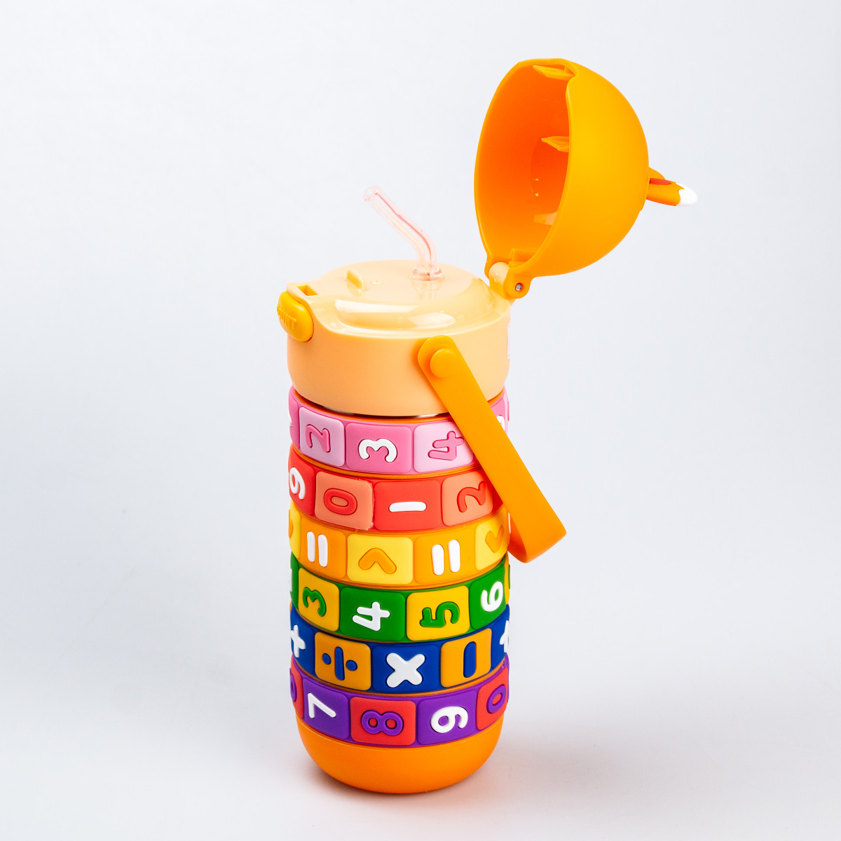 Термос дитячий інтерактивний 430 мл з цифрами Помаранчевий