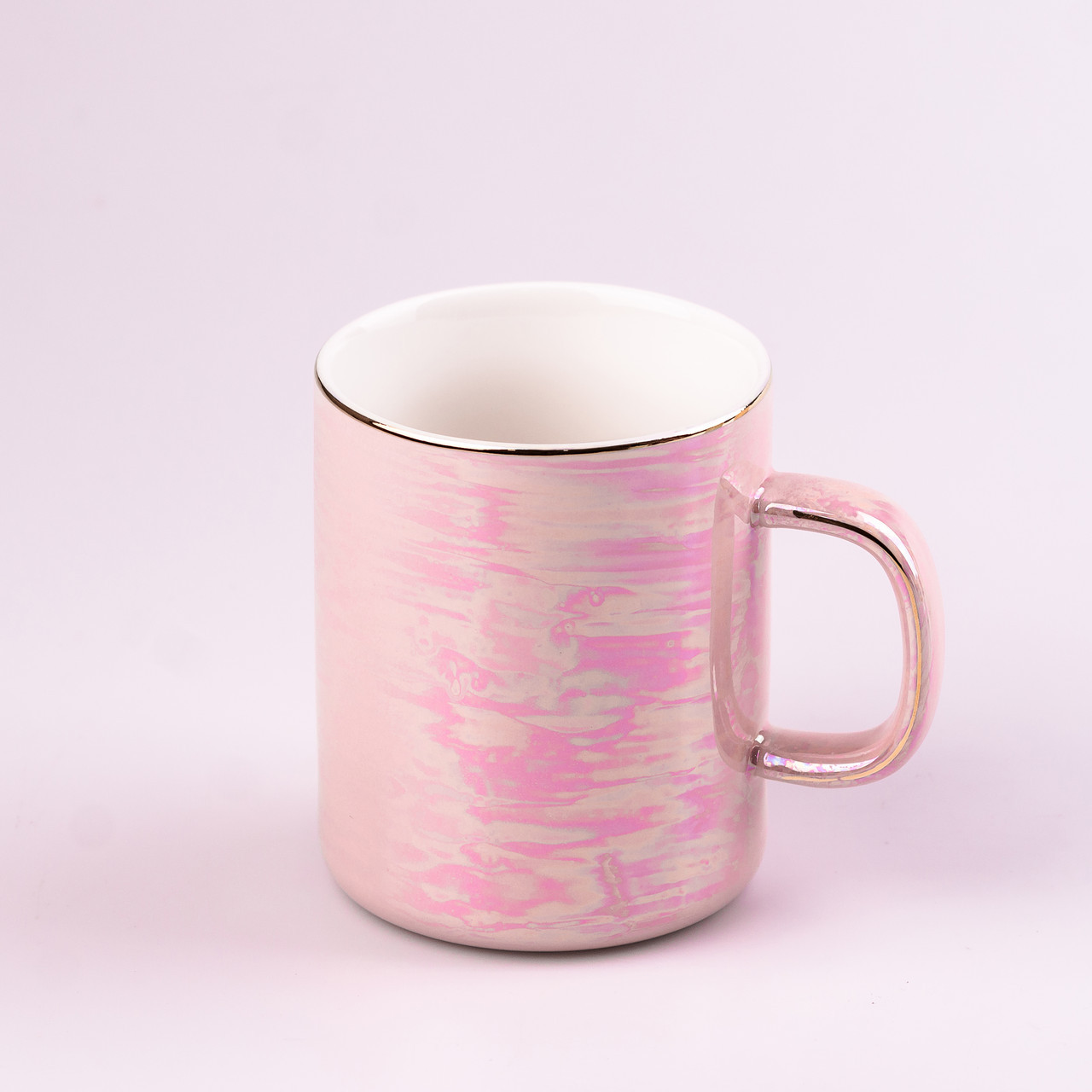 Чашка керамічна Glaze 420мл у дзеркальній глазурі Рожевий