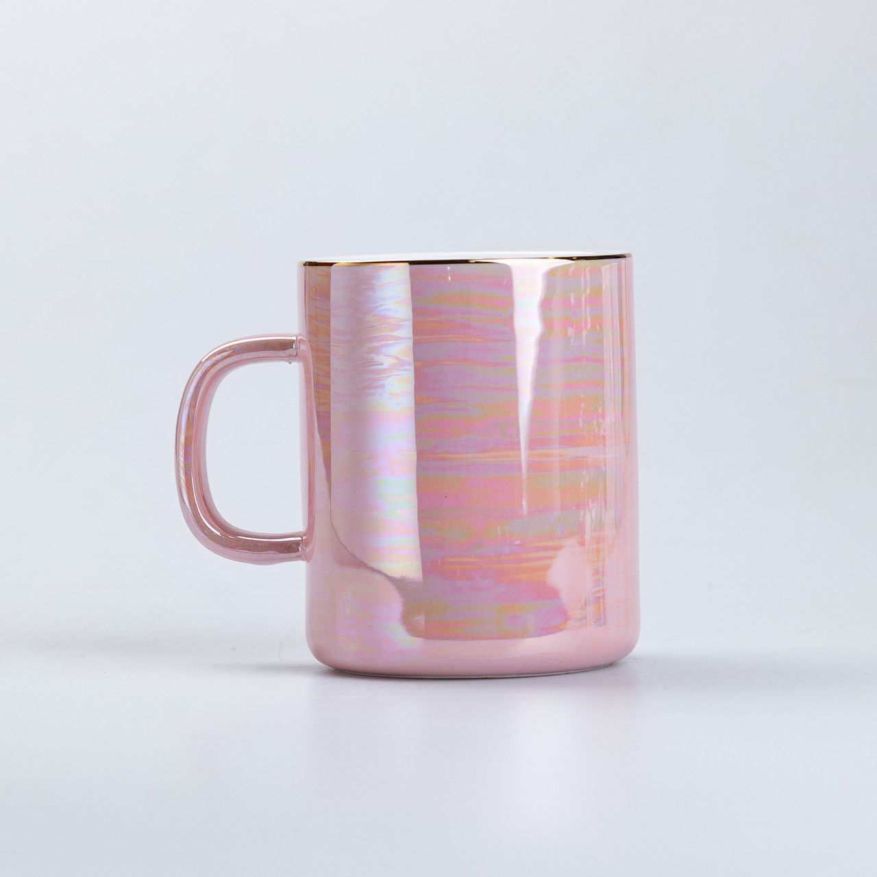 Чашка керамічна Glaze 420мл у дзеркальній глазурі Рожевий