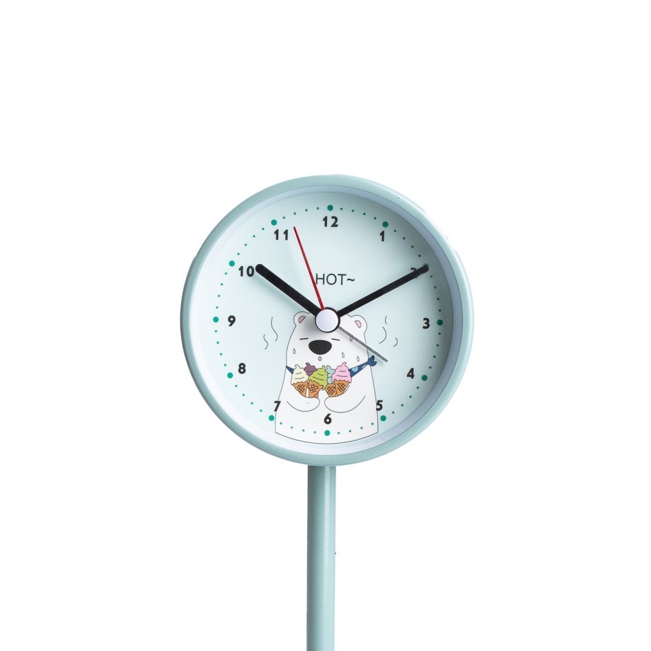 Годинник будильник на батарейках дитячий годинник з будильником маленький настільний годинник М'ятний