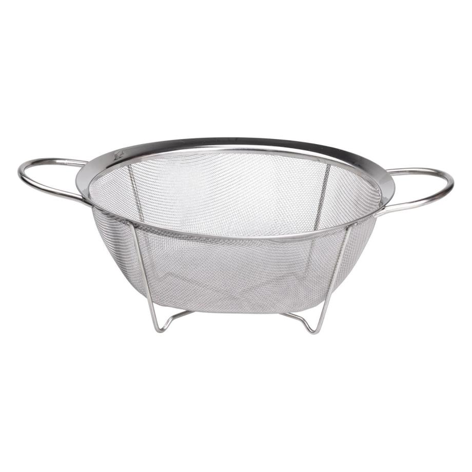Друшляк з двома ручками 22 см дрібнокомірчаста сітка з нержавіючої сталі