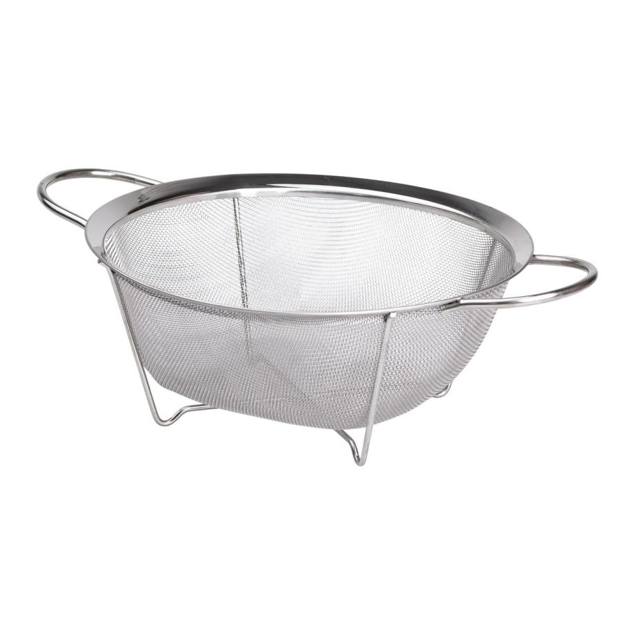 Друшляк з двома ручками 22 см дрібнокомірчаста сітка з нержавіючої сталі