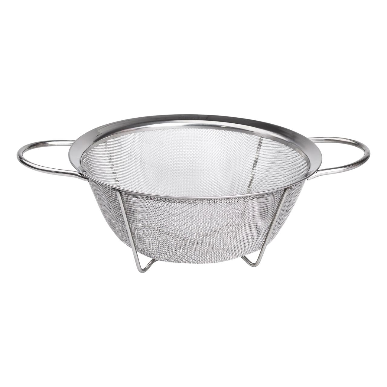 Друшляк з двома ручками 25 см дрібнокомірчаста сітка з нержавіючої сталі