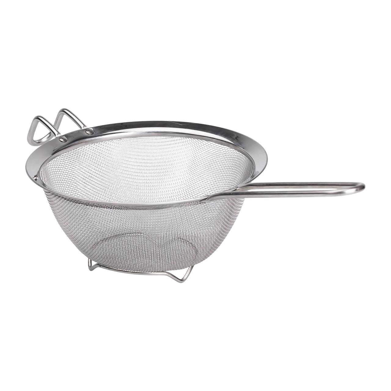 Друшляк-сито з ручкою 18 см дрібнокомірчаста сітка з нержавіючої сталі
