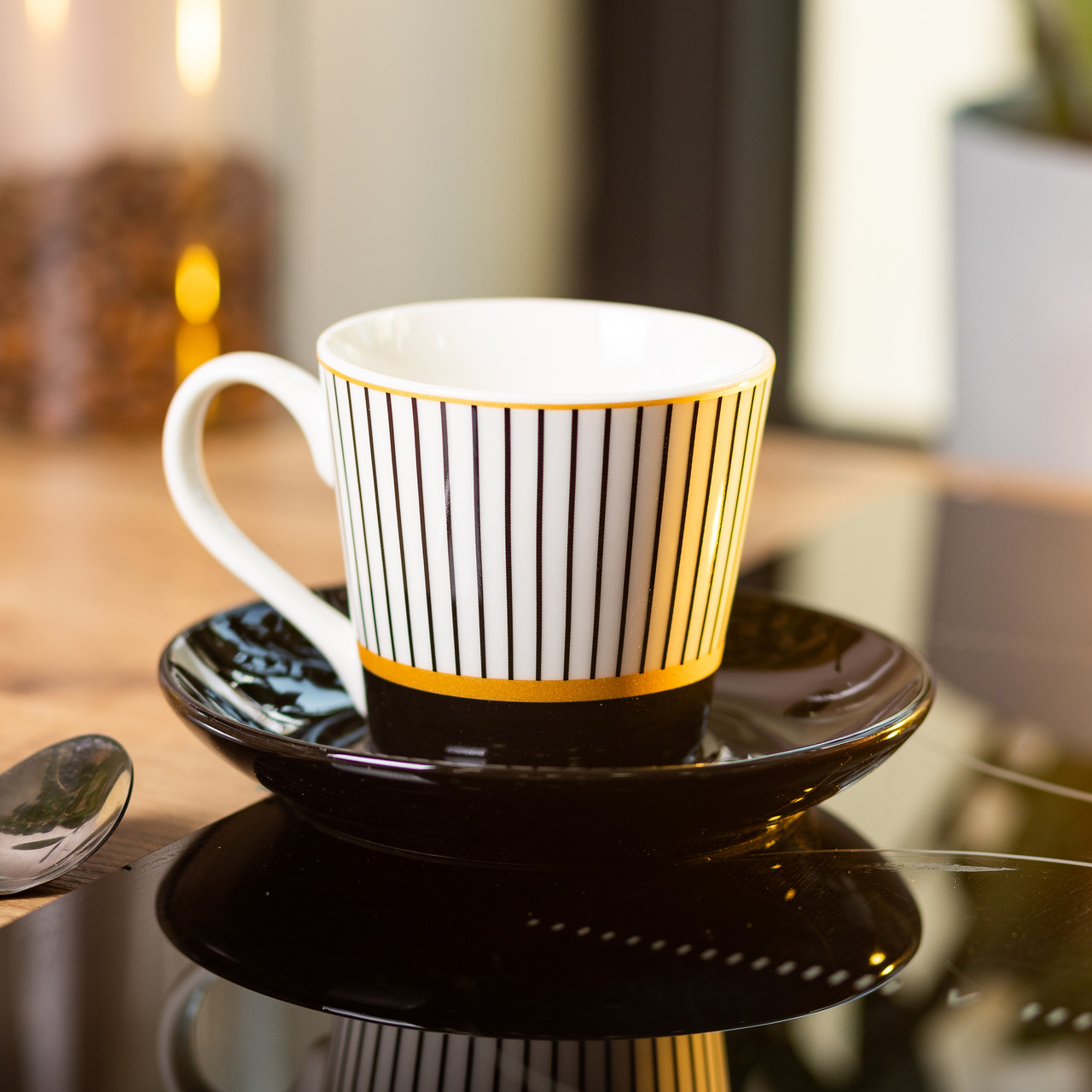 Керамічна чашка з блюдцем 200 (мл) для чаю та кави