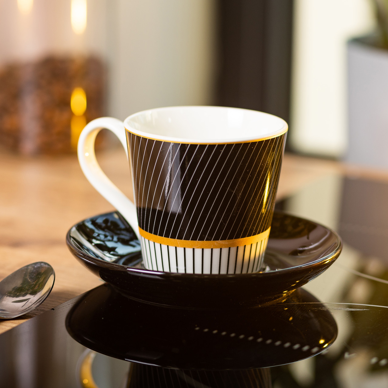 Керамічна чашка з блюдцем 200 (мл) для чаю та кави
