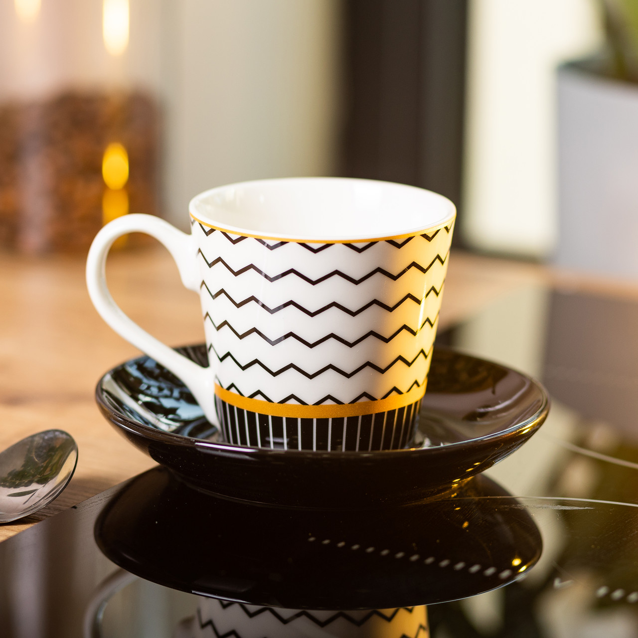 Керамічна чашка з блюдцем 200 (мл) для чаю та кави