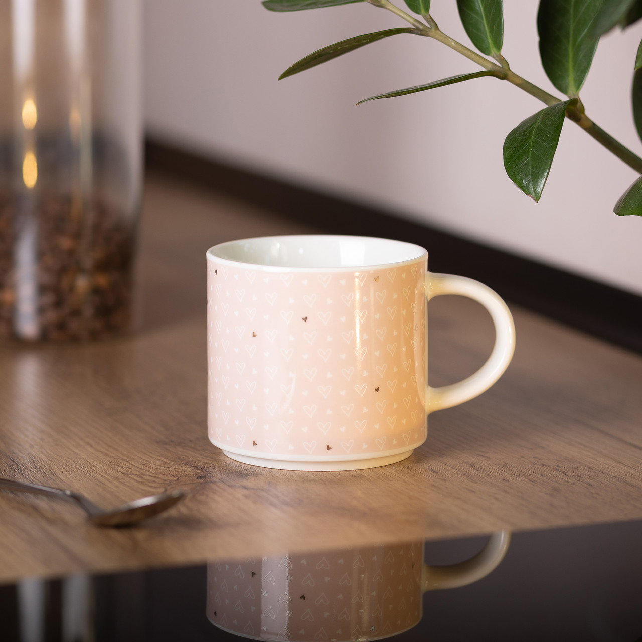 Чашка керамічна 350 (мл) для кави та чаю Рожева