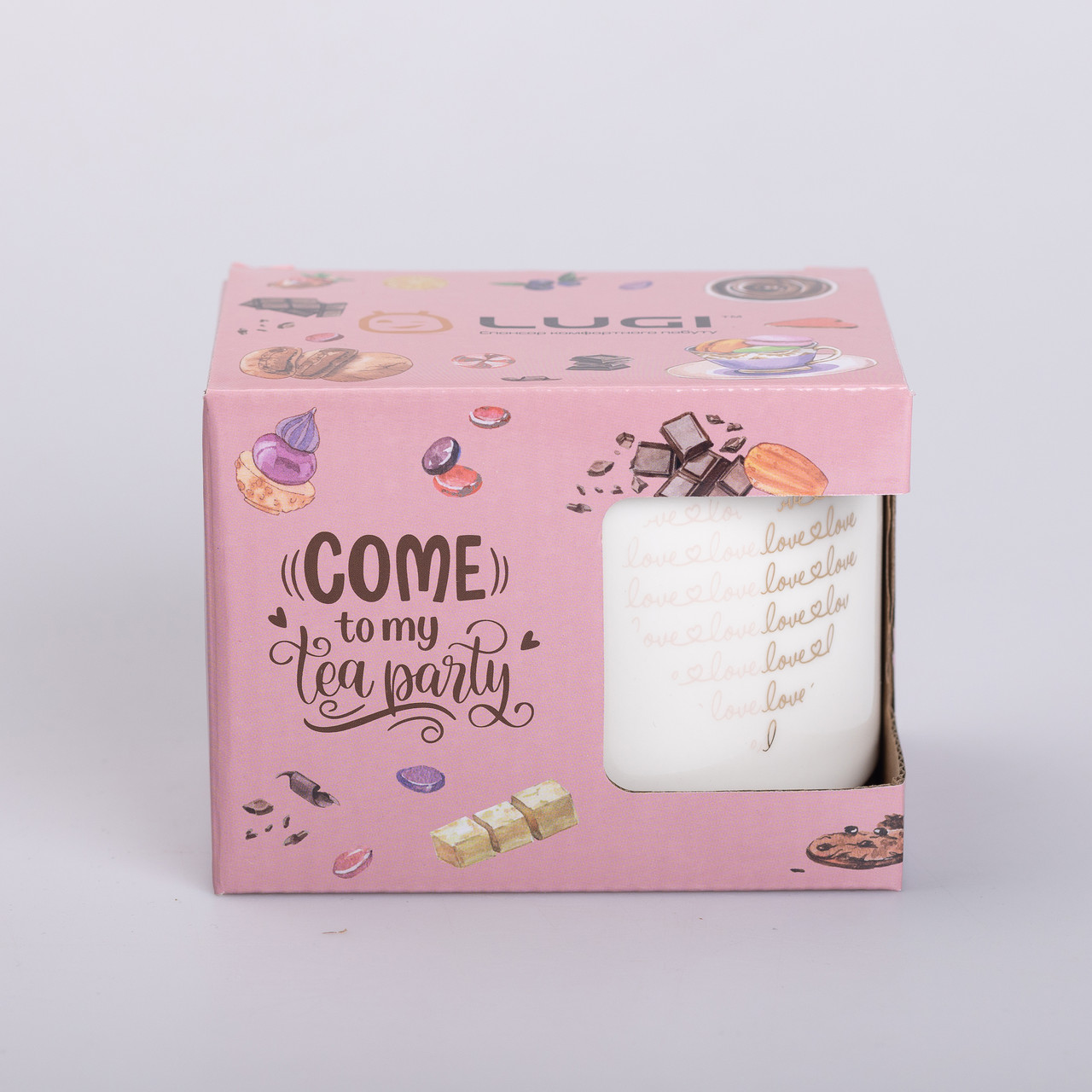 Чашка керамічна 350 (мл) для кави та чаю Рожева