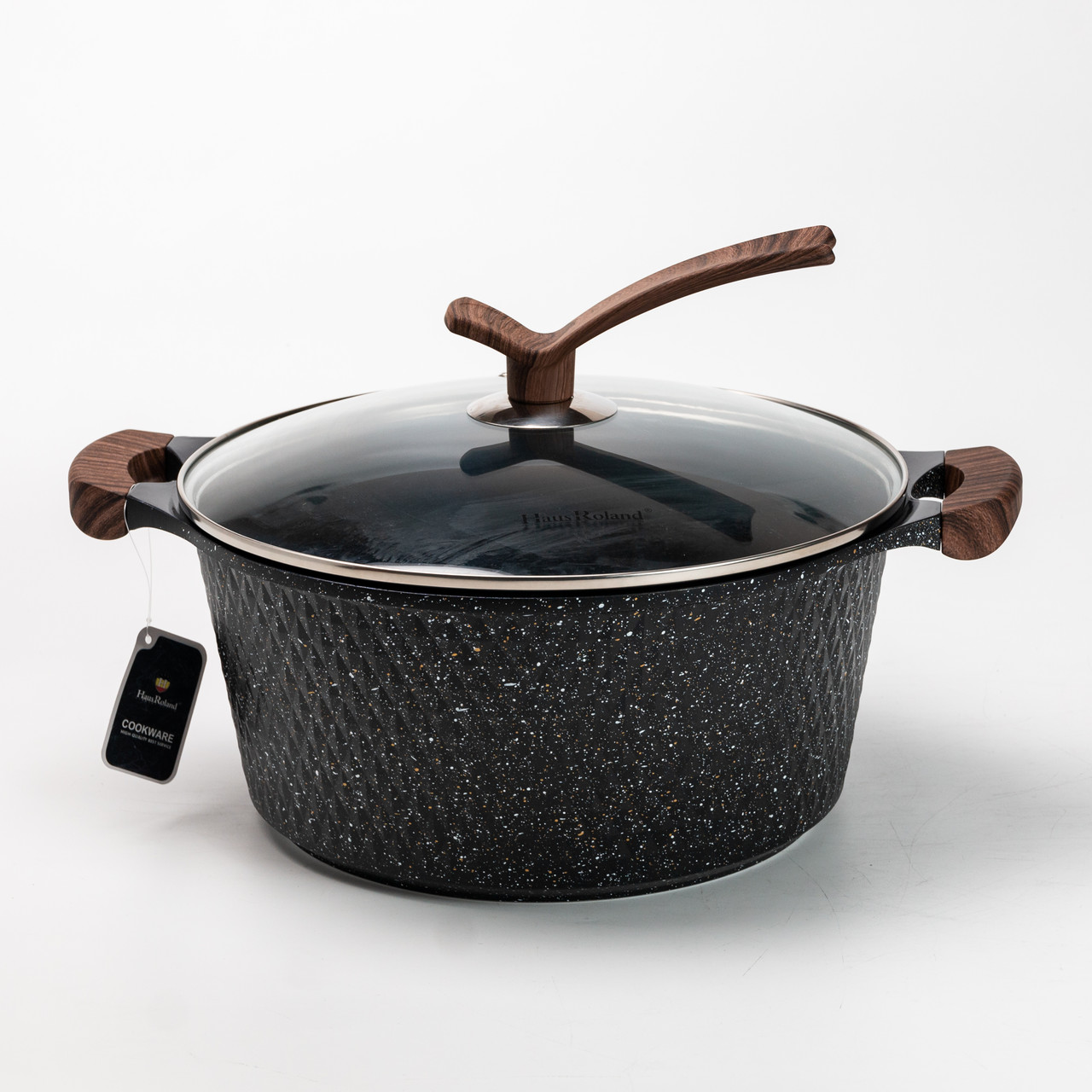 Набір каструль з антипригарним покриттям та кришкою з жароміцного скла