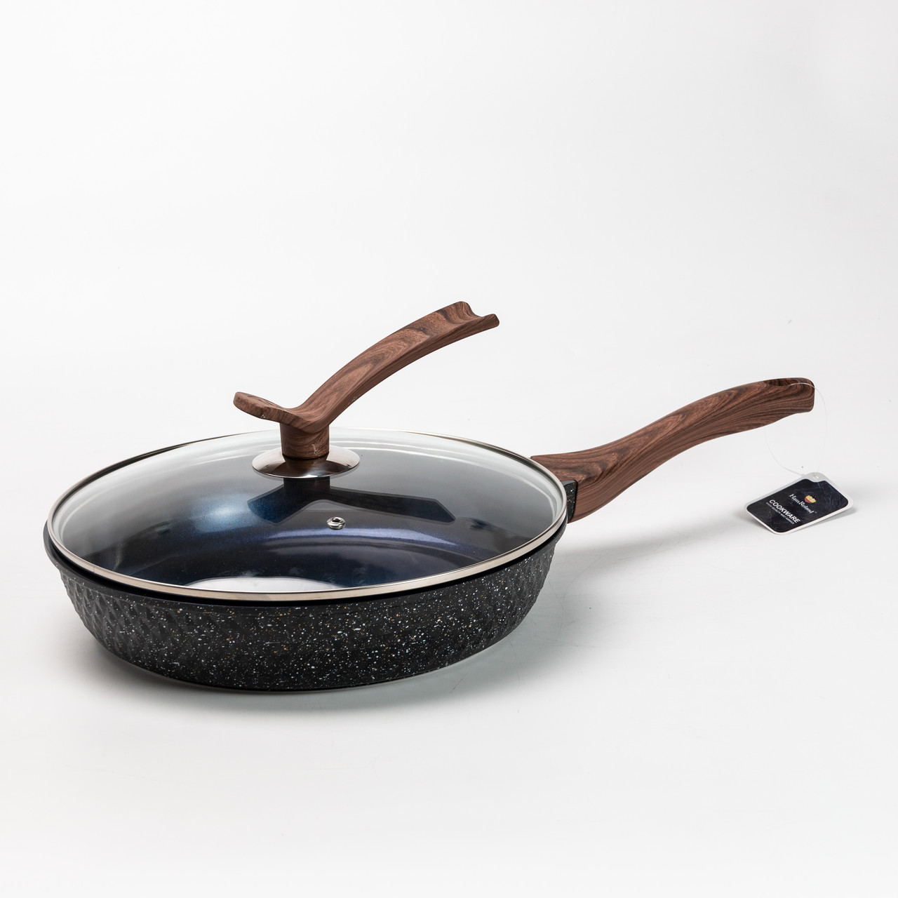 Набір каструль з антипригарним покриттям та кришкою з жароміцного скла