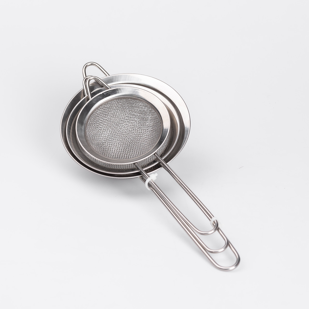 Набір ситечок 3 штуки для чаю круп та борошна 8,10 та 12 см з нержавіючої сталі