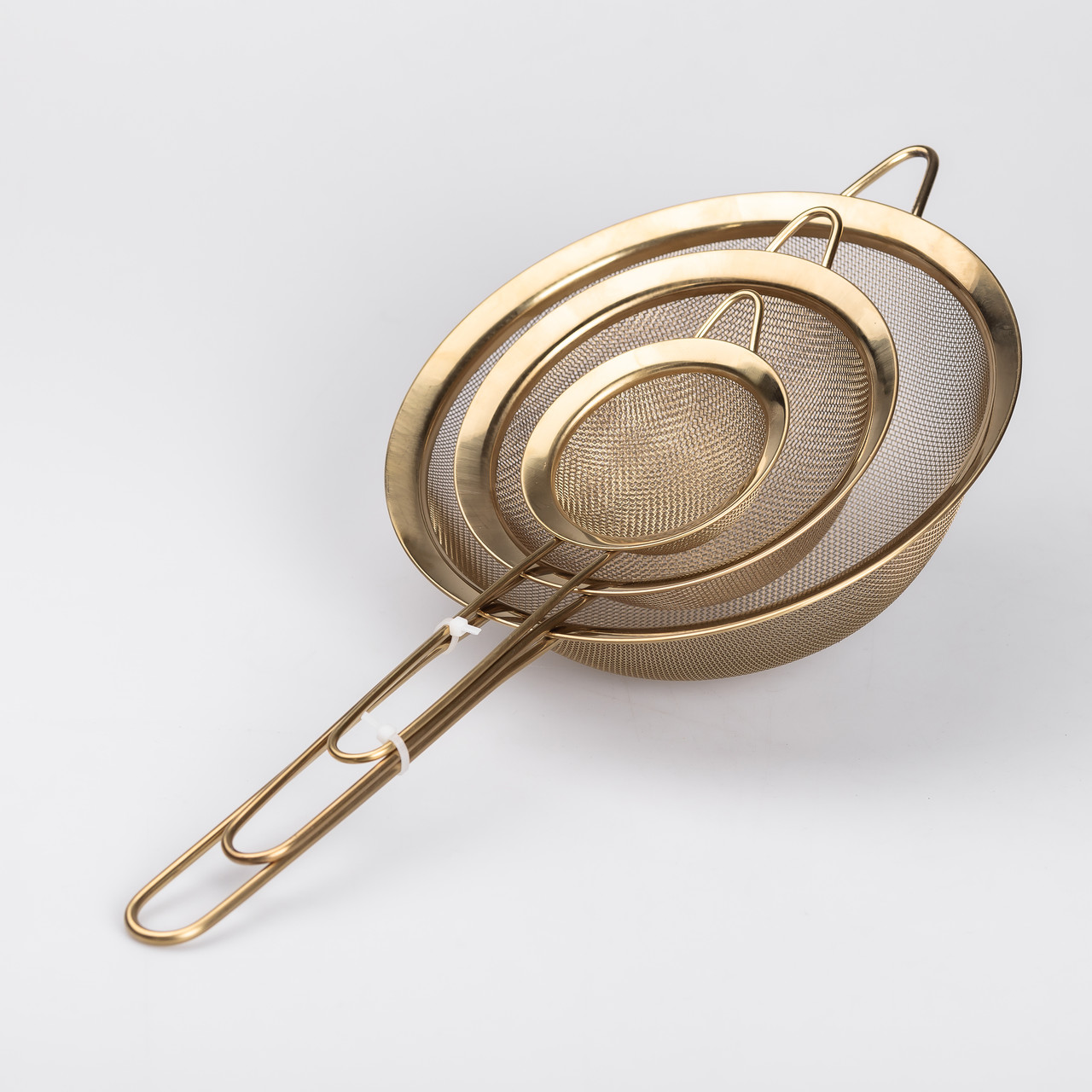 Набір ситечок 3 штуки для чаю круп та борошна 8,14 та 20 см з нержавіючої сталі