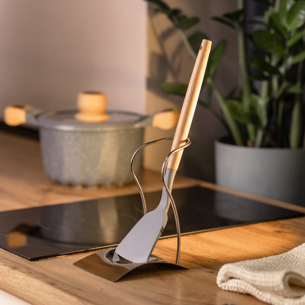 Підставка під ополоник лопаточку або ложку 12×10.5×17 см Срібло