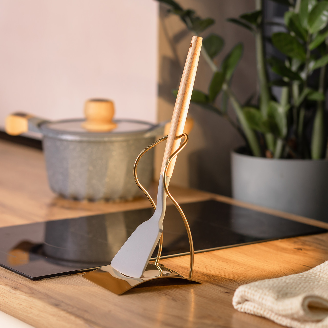 Підставка під ополоник лопаточку або ложку 12×10.5×17 см Золото