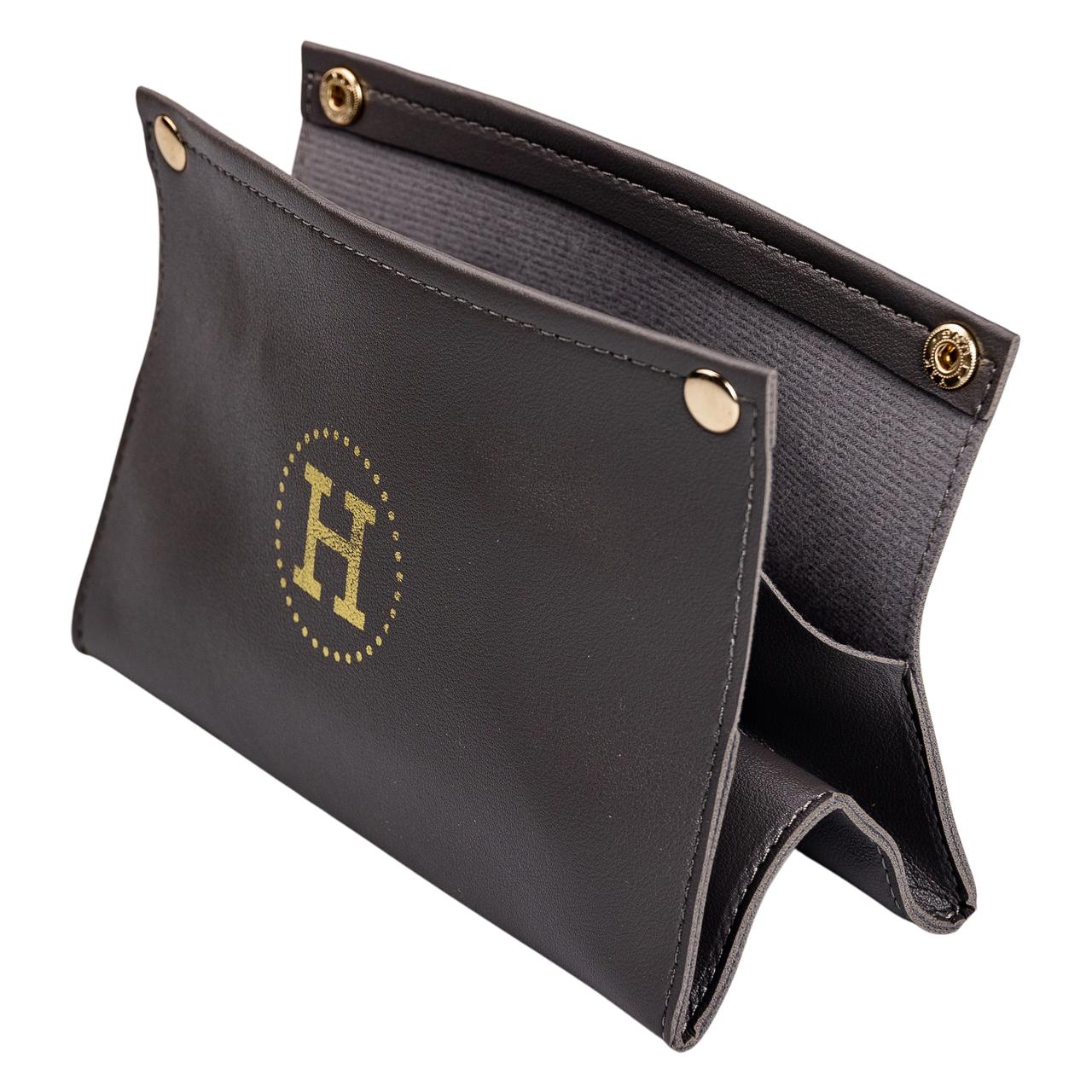 Серветниця автомобільна з еко шкіри 20х7.5х11.5 см органайзер для серветок, Сірий