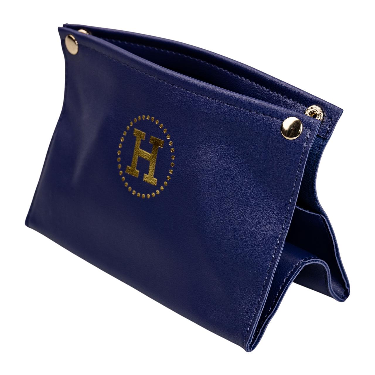 Серветниця автомобільна з еко шкіри 20х7.5х11.5 см органайзер для серветок, Синій