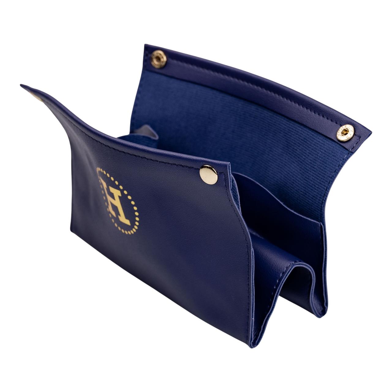 Серветниця автомобільна з еко шкіри 20х7.5х11.5 см органайзер для серветок, Синій