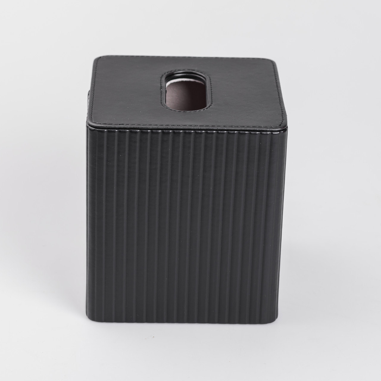 Серветниця з екошкіри квадратна 13х13х14.5 см органайзер для серветок на стіл, Чорний