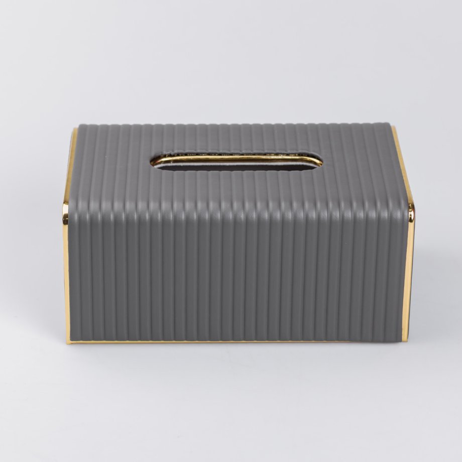Серветниця з екошкіри прямокутна  21.5х13х9 см органайзер для серветок на стіл, Сірий