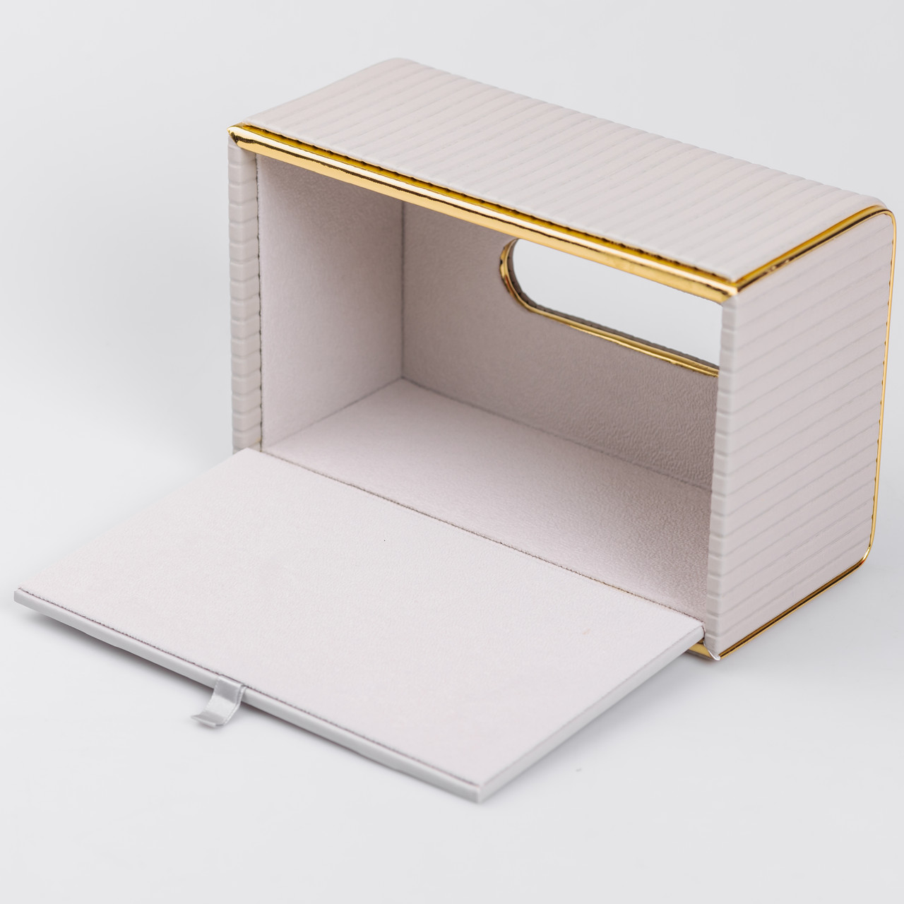 Серветниця з екошкіри прямокутна  21.5х13х9 см органайзер для серветок на стіл, Сірий