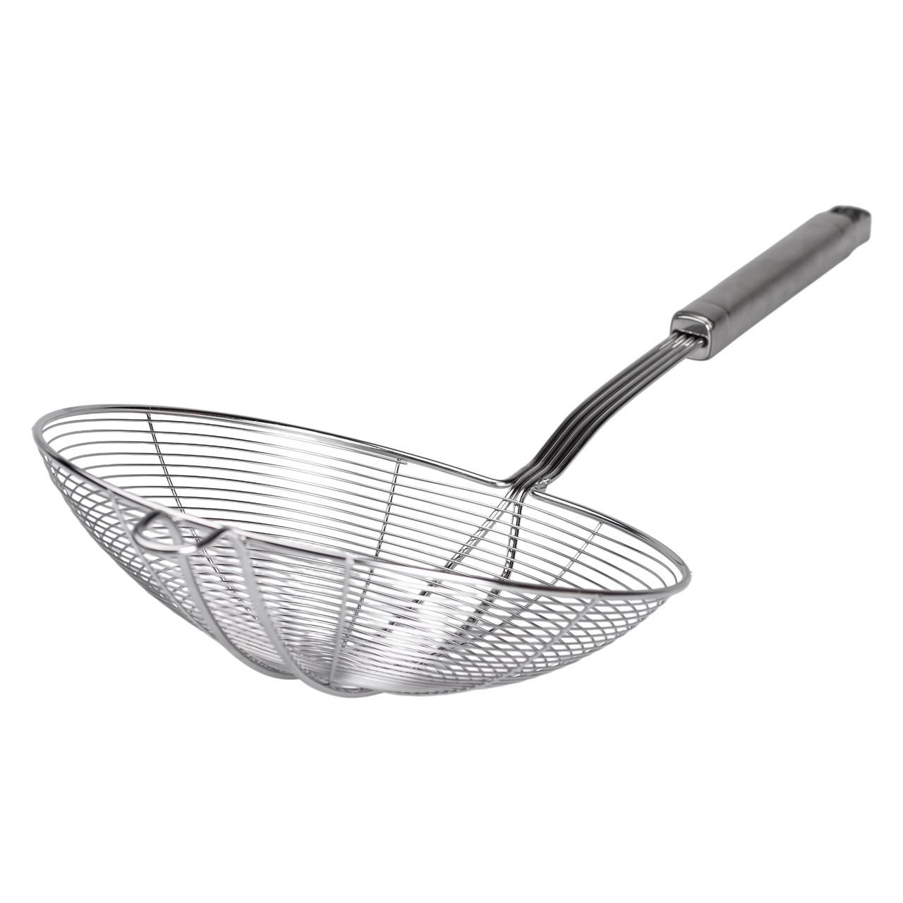 Шумівка з нержавіючої сталі з ручкою Ø 14 см для фритюру