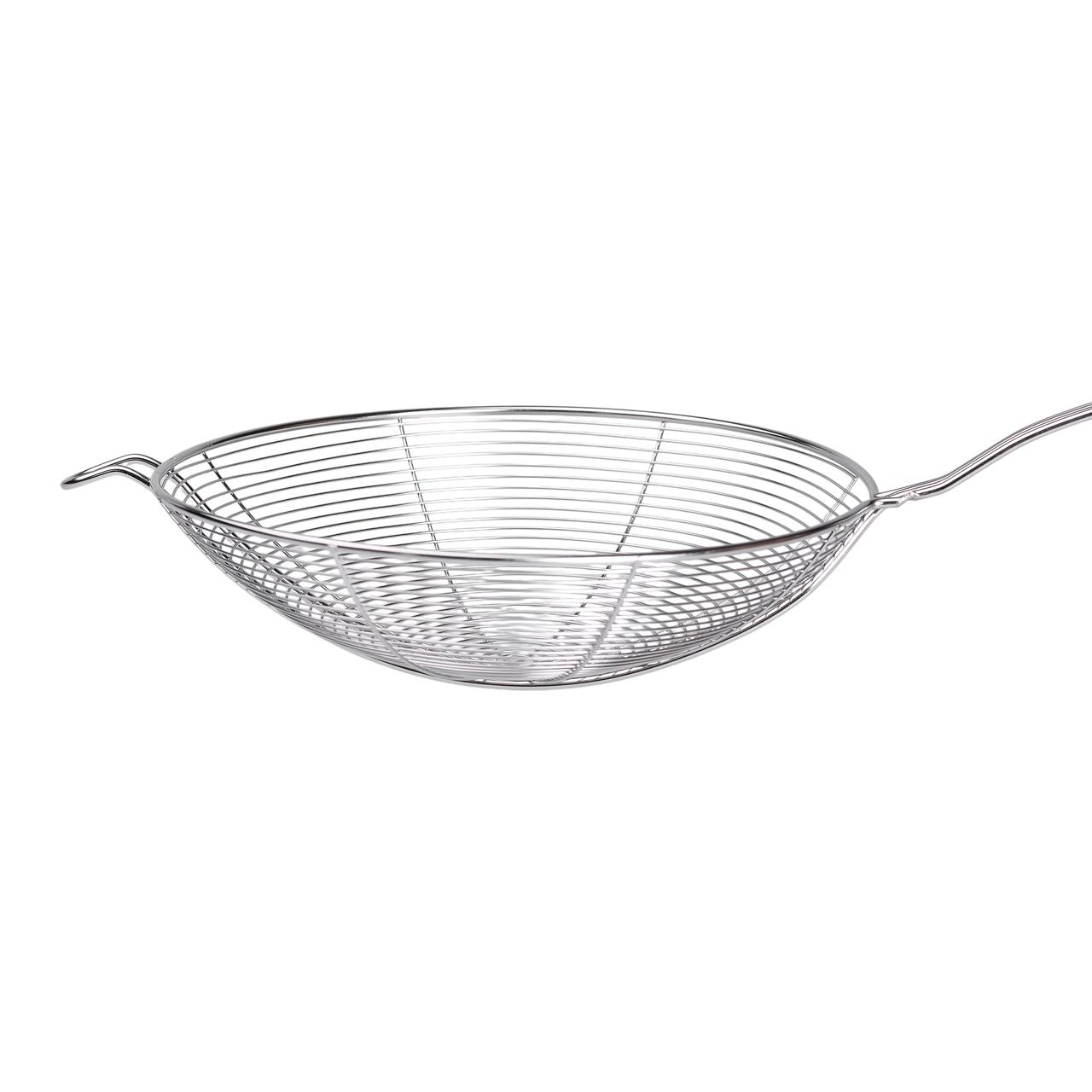 Шумівка з нержавіючої сталі з ручкою Ø 14 см для фритюру