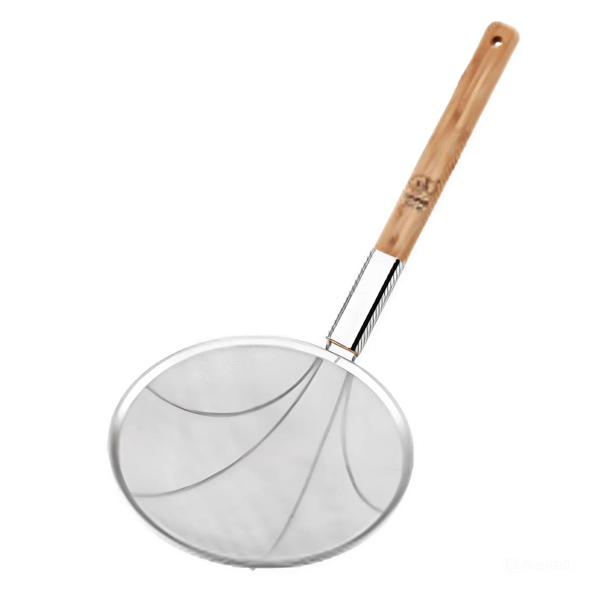 Шумівка "павук" з дерев'яною ручкою Ø 28 см для фритюру та Вок