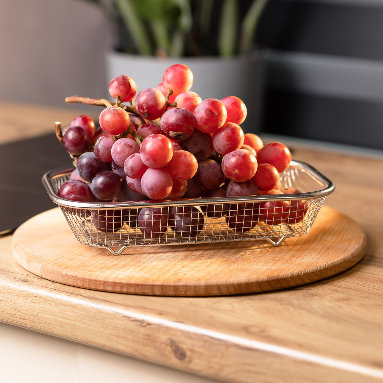 Сито-кошик для миття овочів та фруктів 24х15х5 см друшляк з нержавіючої сталі